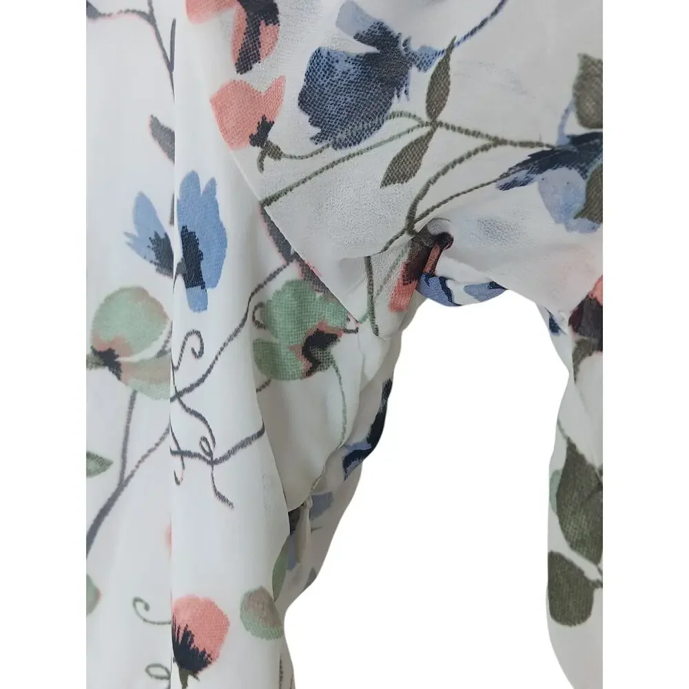 Junarose Women’s Dress 14 Floral Ruffle Hem Short Sleeve Above Knee Boho Spring - Picture 6 of 15